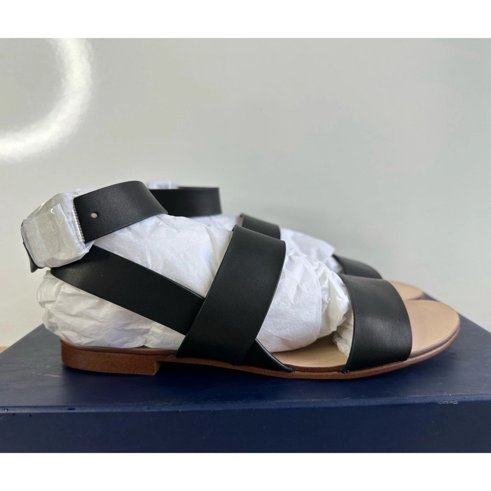 Splendid Colleen Sandal Black Leather Strappy Flat / Women's 6